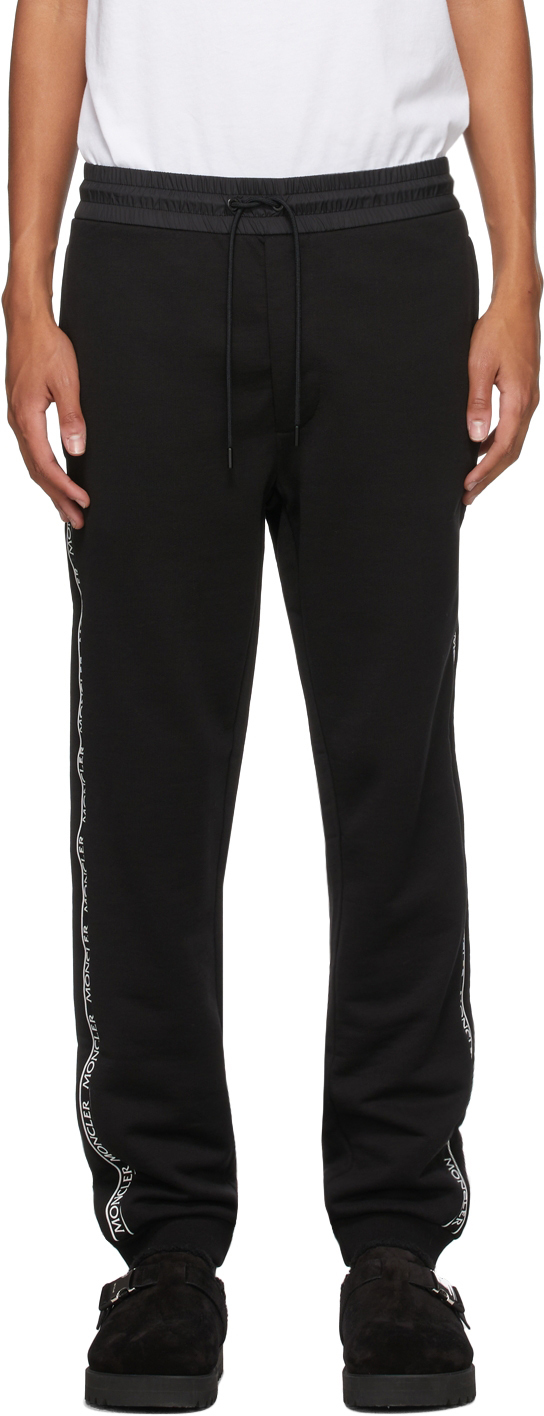 Black Logo Bonded Lounge Pants