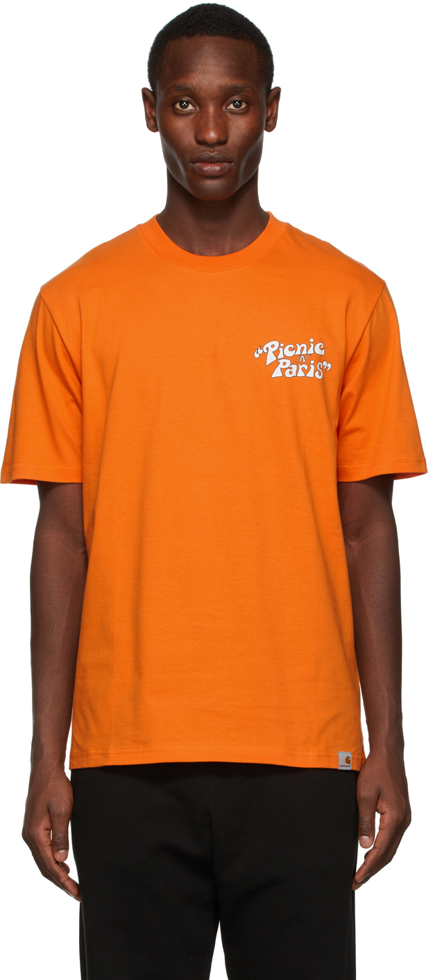 Carhartt Work In Progress Orange 'Picnic In Paris' T-Shirt