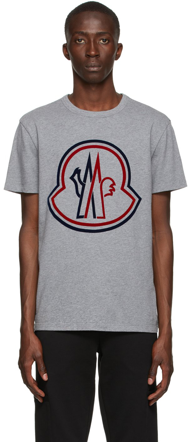 Grey Flocked Logo T-Shirt