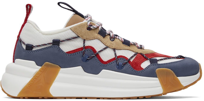 Moncler White & Navy Compassor Sneakers