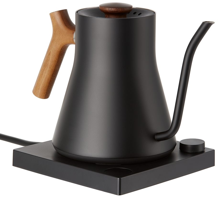 Fellow Stagg Ekg Pro Electric Kettle In Matte Black W/ Walnu