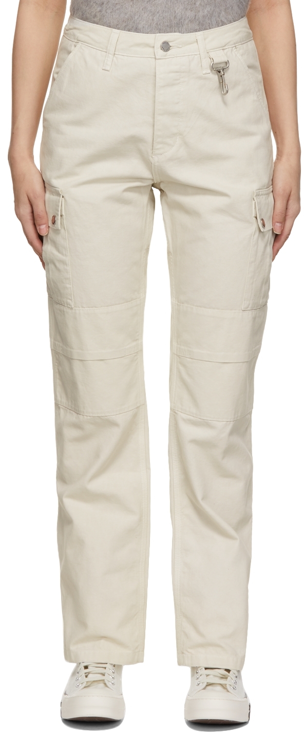 SSENSE Exclusive Off-White Organic Dye Cargo Trousers by Reese Cooper ...