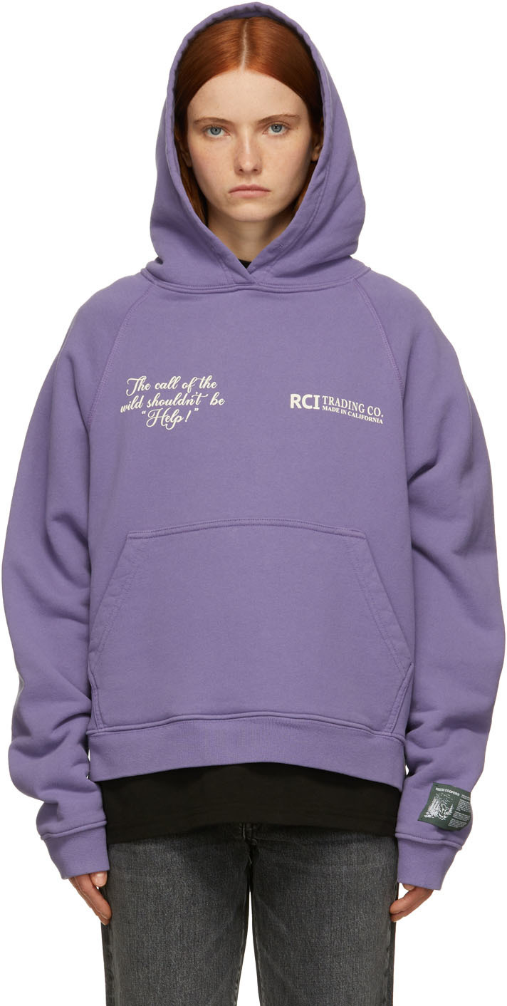 Purple 'Call Of The Wild' Hoodie by Reese Cooper on Sale