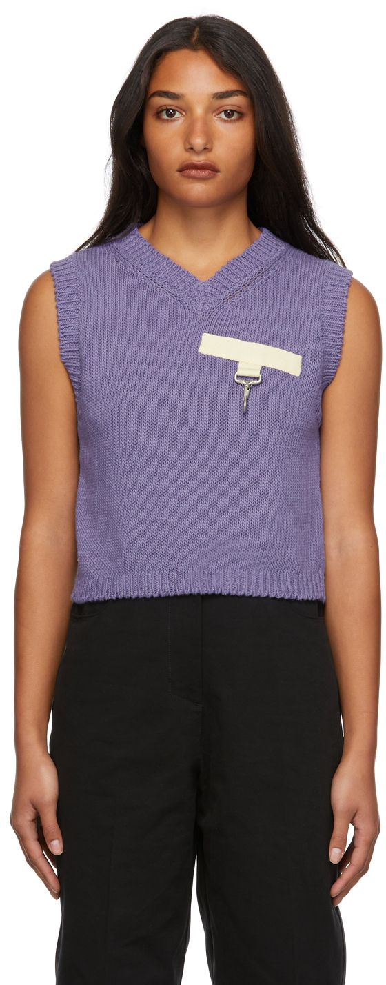 SSENSE Exclusive Purple Knit Vest