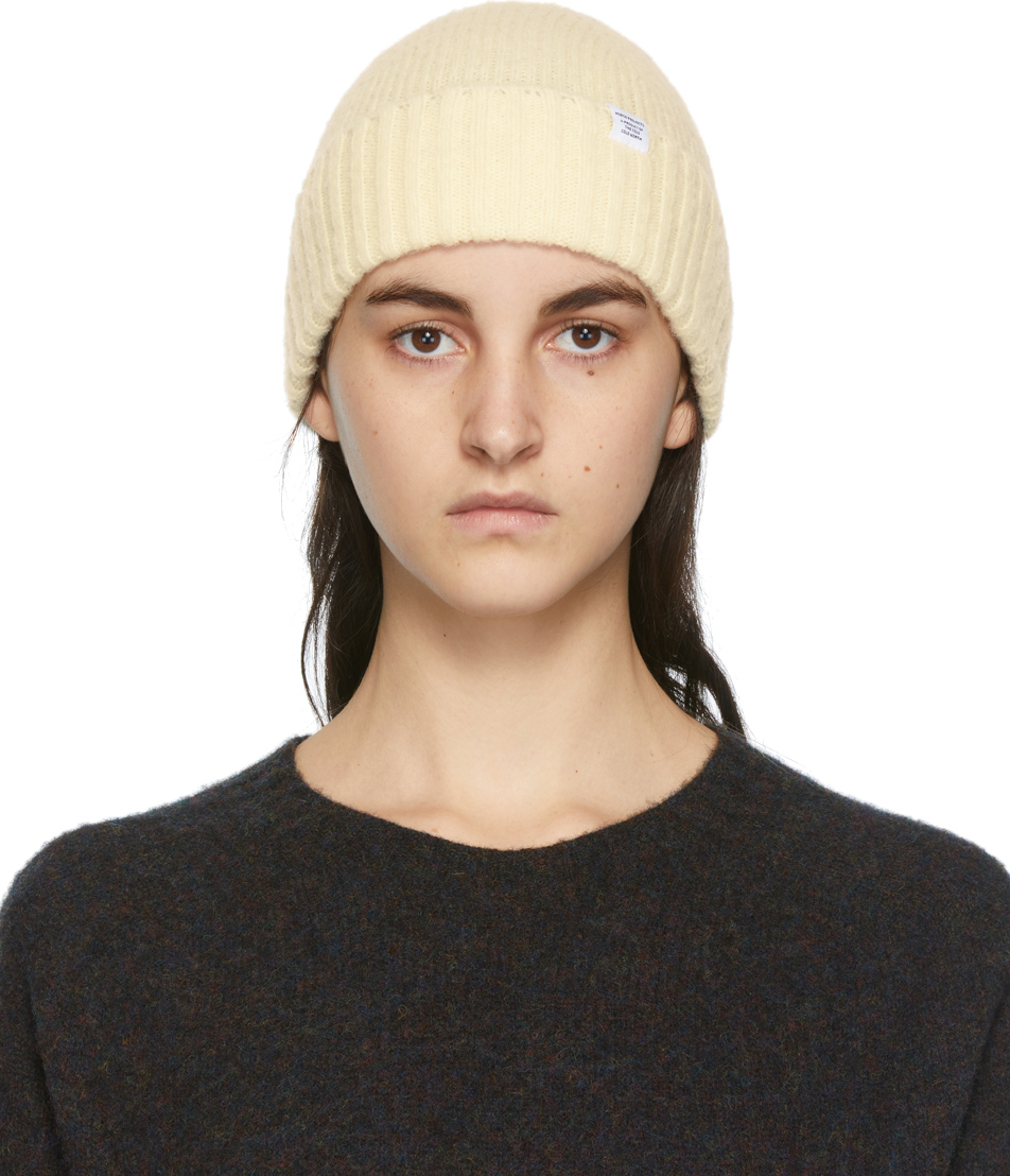 Norse Projects Off-White Brushed Lambswool Beanie