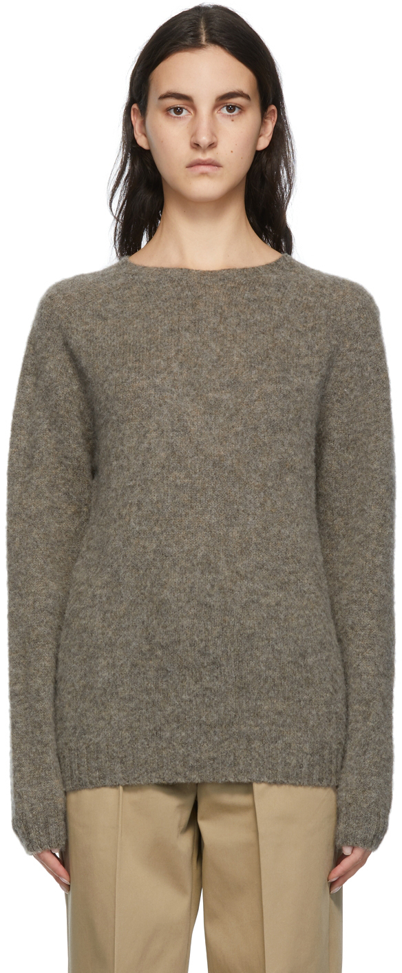 NORSE PROJECTS: Grey Birnir Brushed Lambswool Sweater | SSENSE Canada