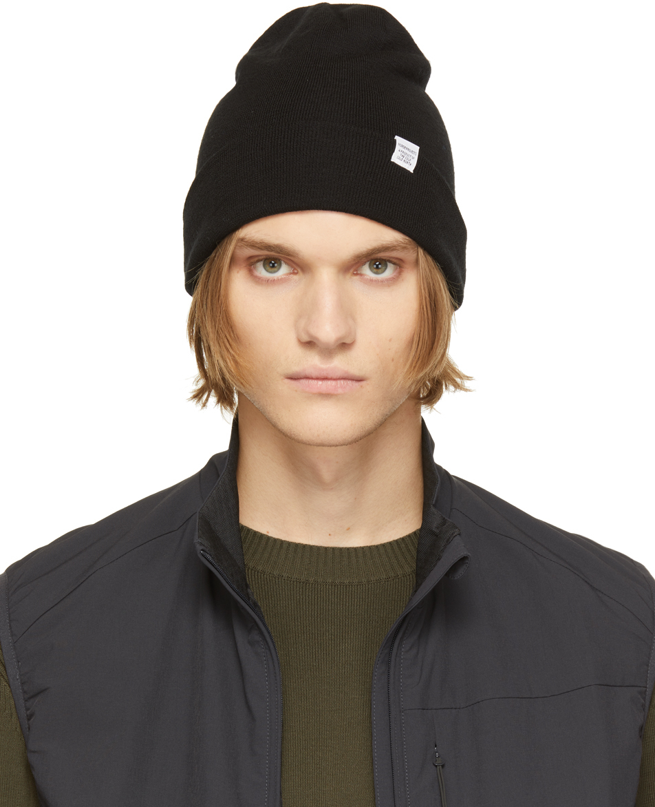 NORSE PROJECTS: Black Norse Top Beanie | SSENSE