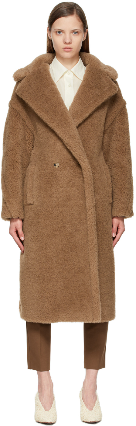 Teddy Bear Icon oversized camel hair and silk-blend coat