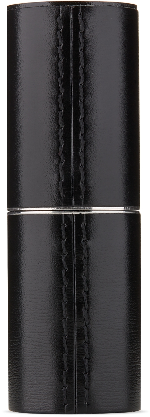 Refillable Leather Lipstick Case - Black
