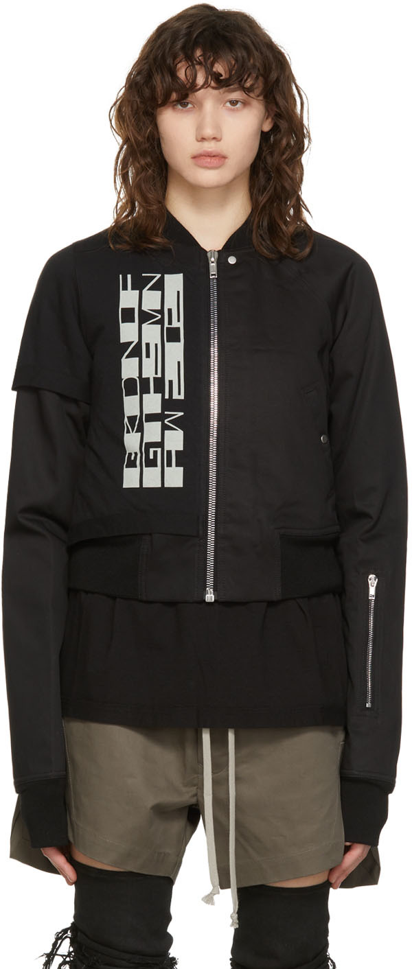 Rick Owens Drkshdw Black Faun Bomber Jacket | Smart Closet