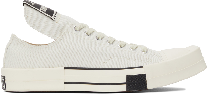 Rick Owens Drkshdw Off-white Converse Edition Turbodrk Chuck 70 Low Sneakers In 111 Milk