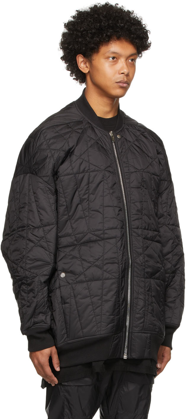 Rick Owens Drkshdw Black Nylon Quilted Jumbo Flight Bomber