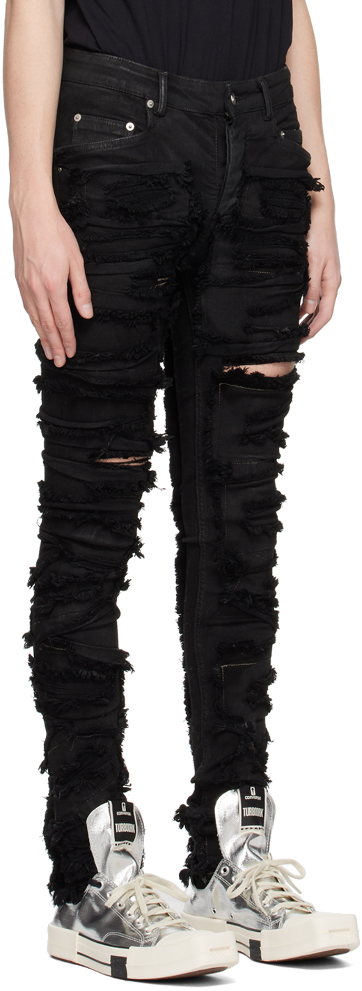 Rick Owens Drkshdw Black Stretch Destroyed Tyrone Jeans | Smart