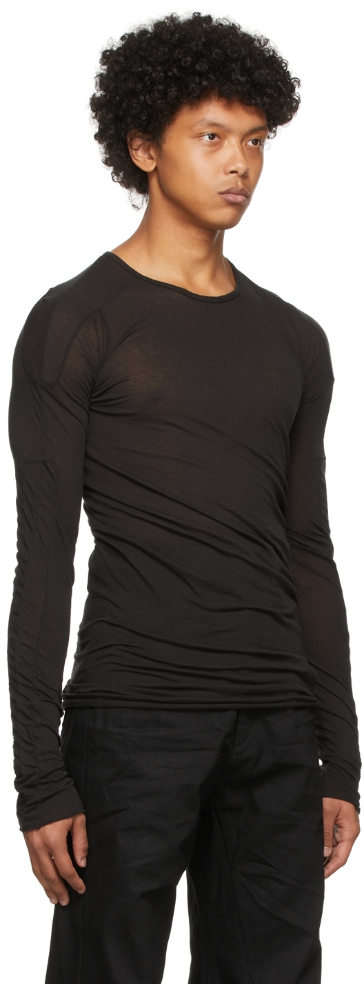 Rick Owens Drkshdw Black Scarification Long Sleeve T-Shirt | Smart