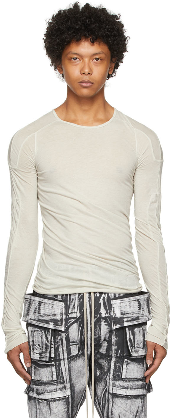 Rick Owens Drkshdw Brown Scarification Long Sleeve T-Shirt | Smart