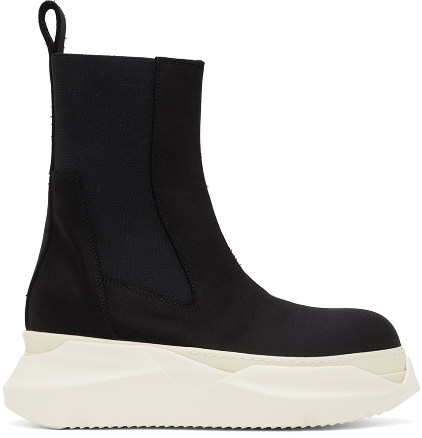 Black Beatle Abstract Chelsea Boots by Rick Owens Drkshdw on Sale