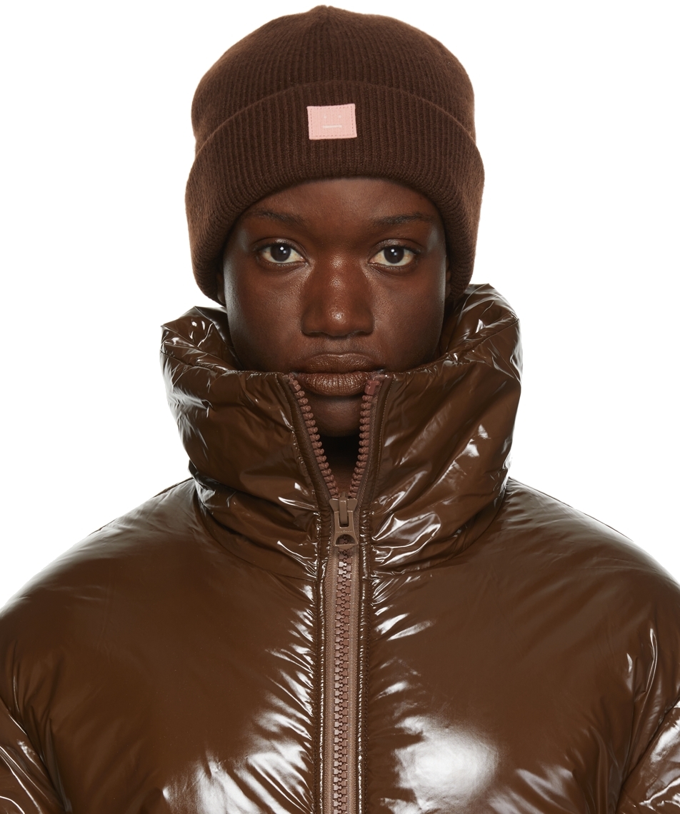 Acne Studios: Brown Patch Beanie | SSENSE UK