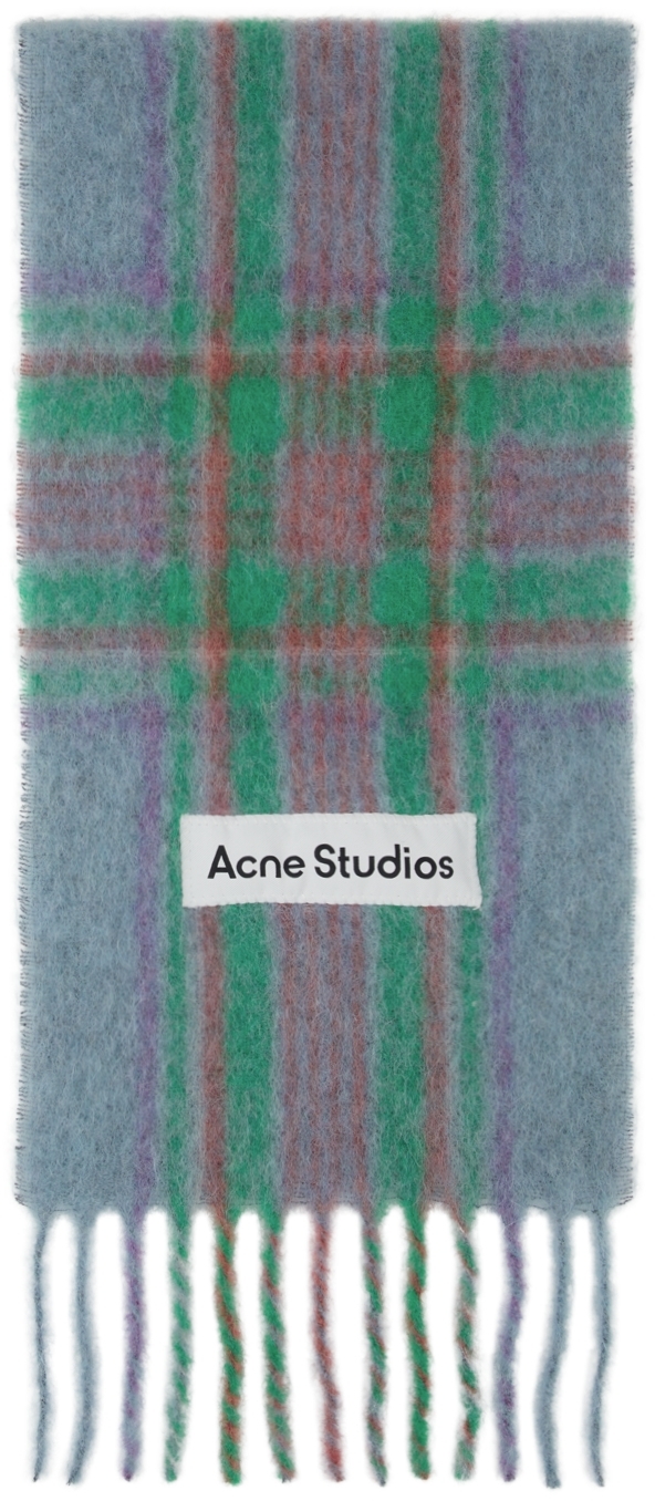 Acne Studios Blue Tartan Scarf | Smart Closet