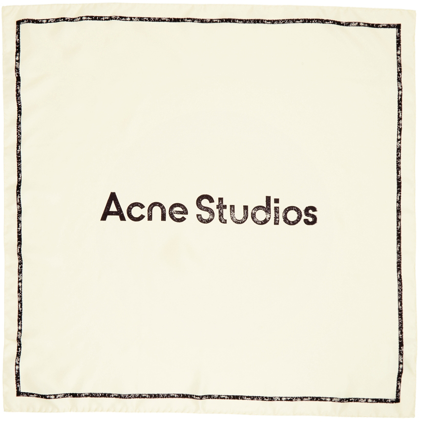 Acne Studios Off-White Branded Scarf