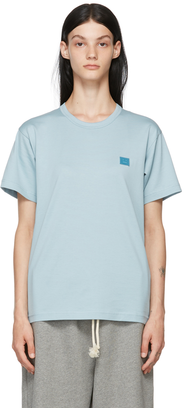 Acne Studios: 蓝色徽标T 恤| SSENSE