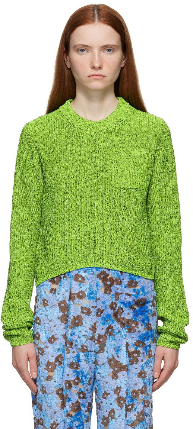 Acne Studios Green Ribbed Sweater