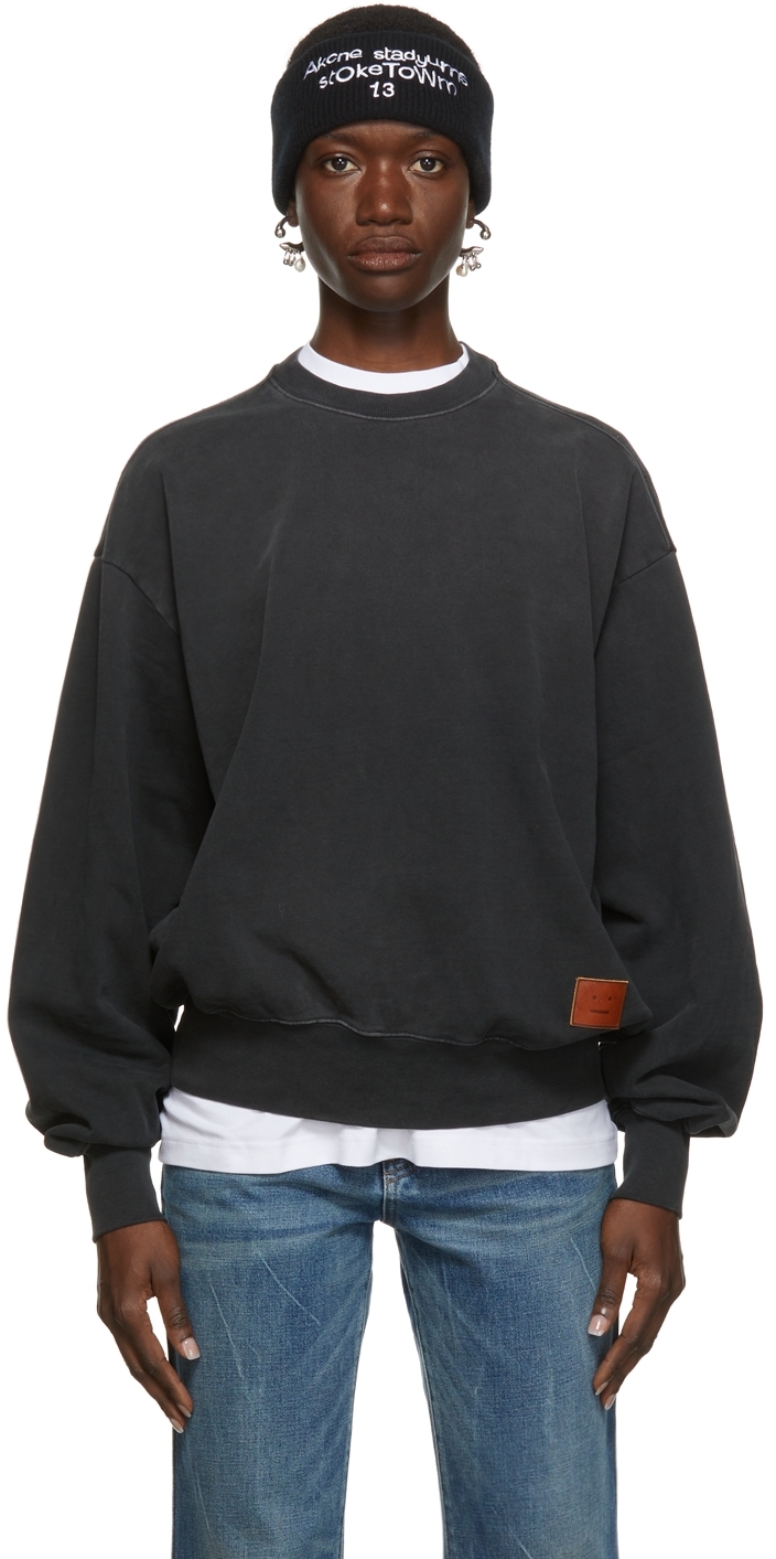 Black Relaxed Sweatshirt by Acne Studios on Sale