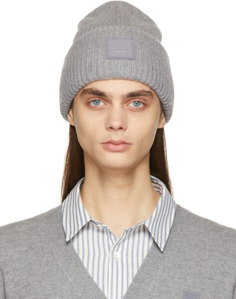 Acne Studios: Grey Wool Patch Beanie 