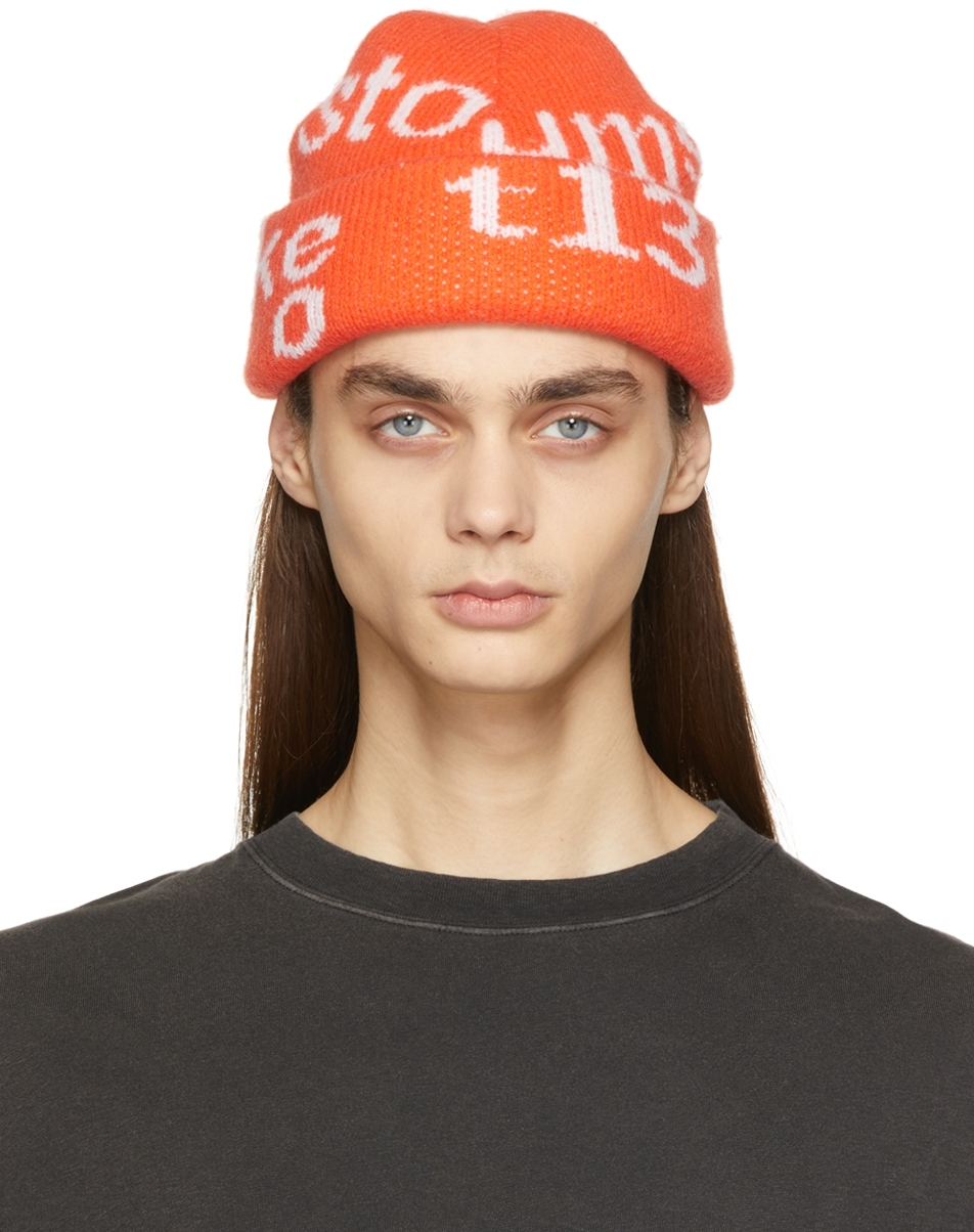 acne studios beanie orange