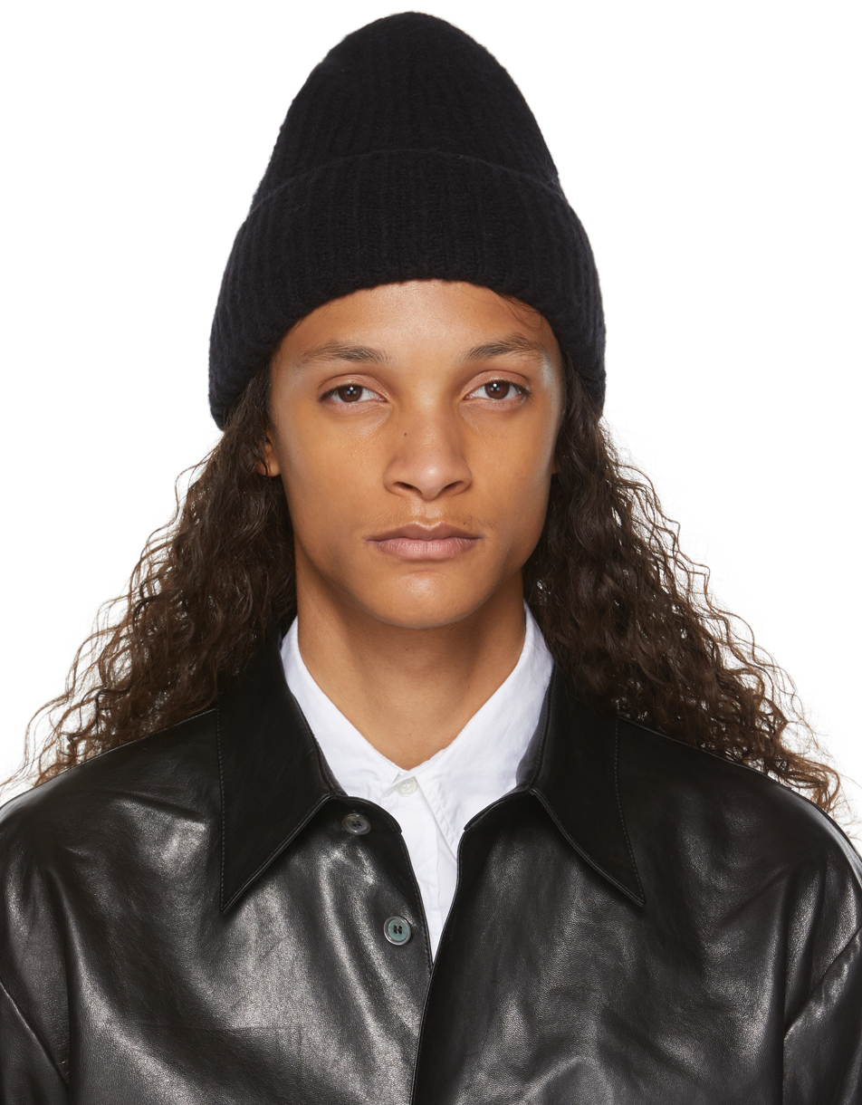 Black Ribbed Beanie by Acne Studios on Sale