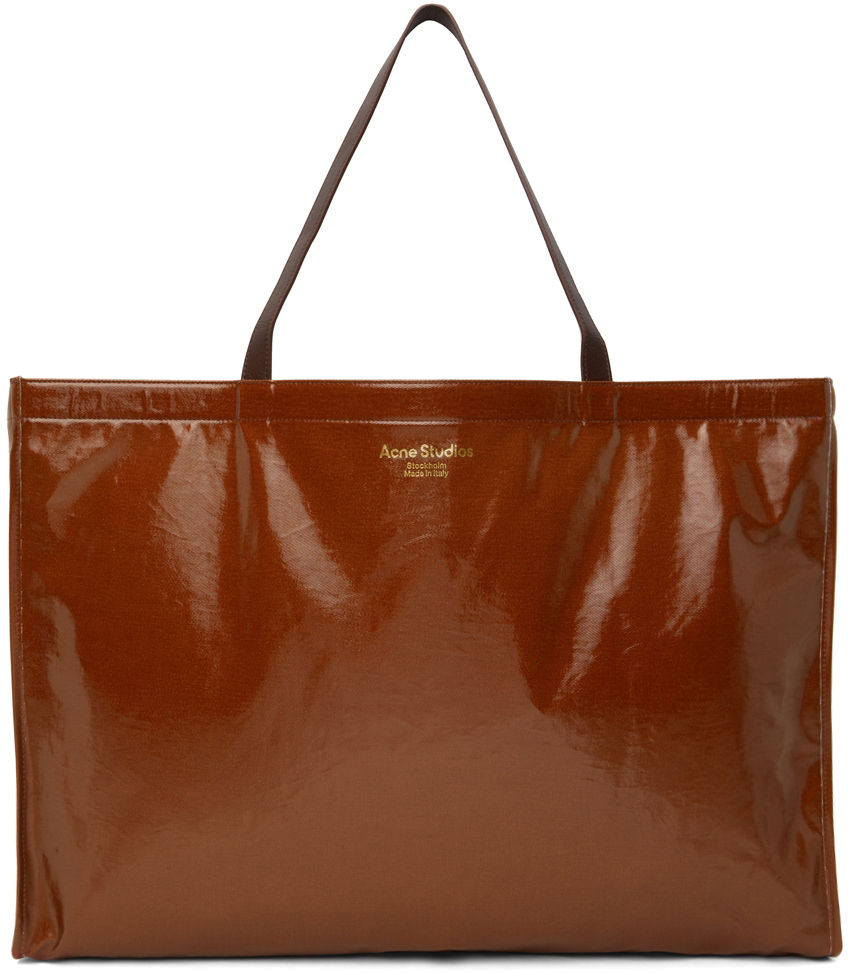 Acne Studios Logo Embossed Faux Leather East/West Tote