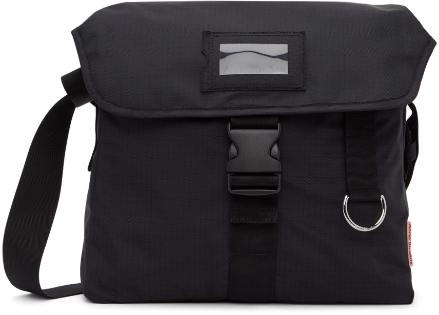 Acne Studios Large Nylon Messenger Bag - Black Messenger Bags