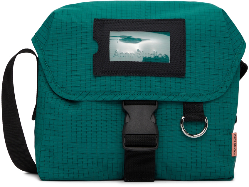 Acne Studios Blue Midi Messenger Bag In Turquoise Blue ModeSens