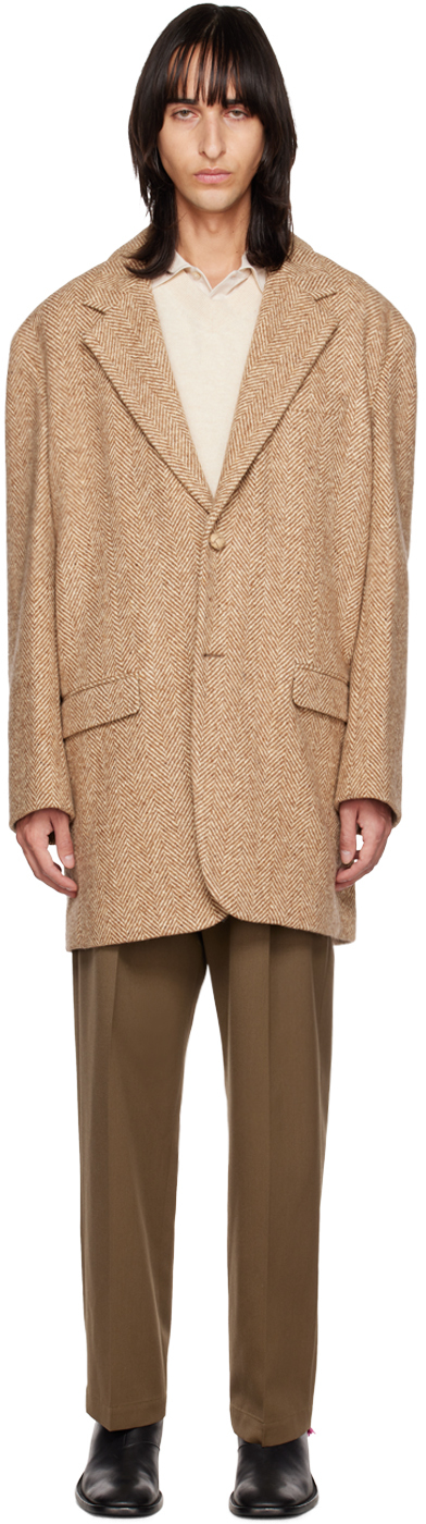 Tan deals lapel coat