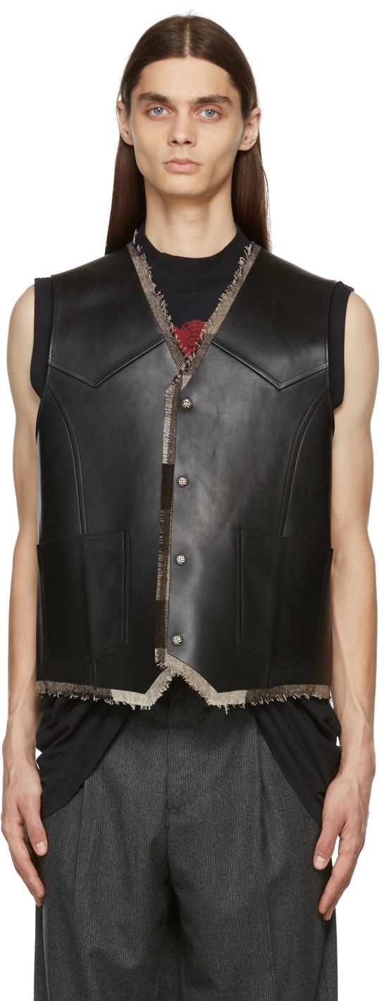 Acne Studios Black Brown Calfskin Vest
