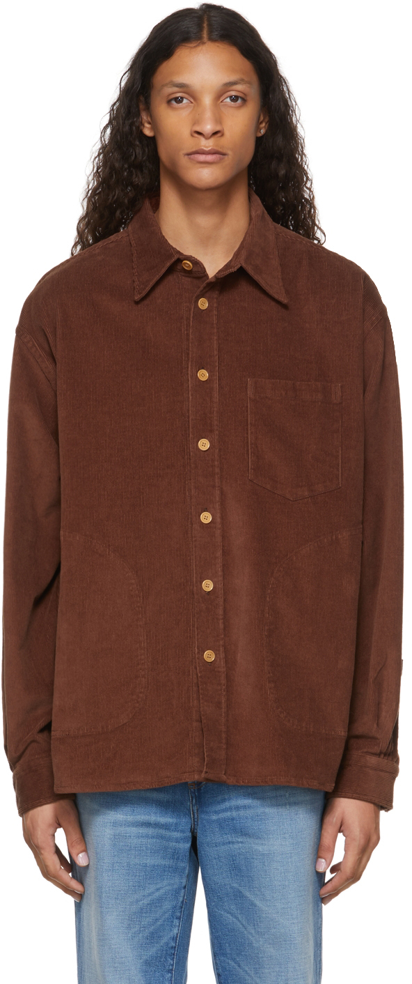 Acne Studios: Brown Corduroy Shirt | SSENSE UK