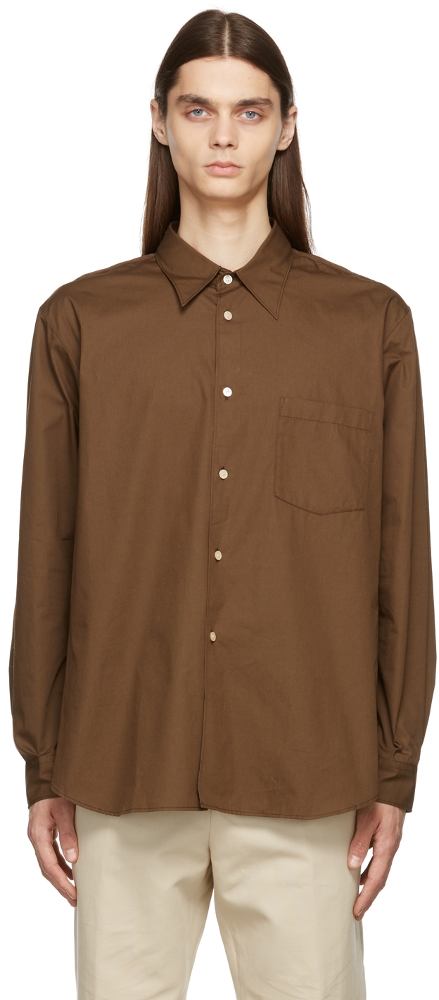 Brown Poplin Shirt by Acne Studios on Sale