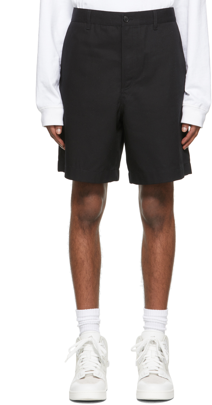 Acne Studios Black Cotton Twill Shorts