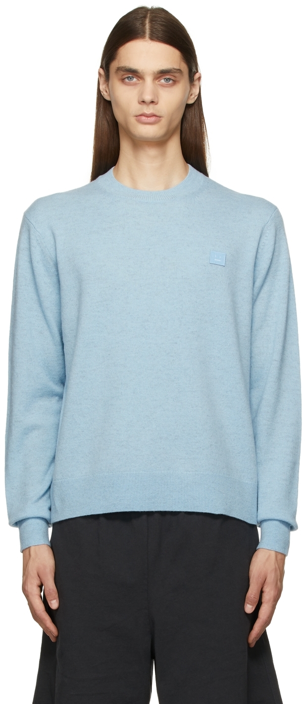 Acne Studios: Blue Wool Crewneck Sweater | SSENSE UK