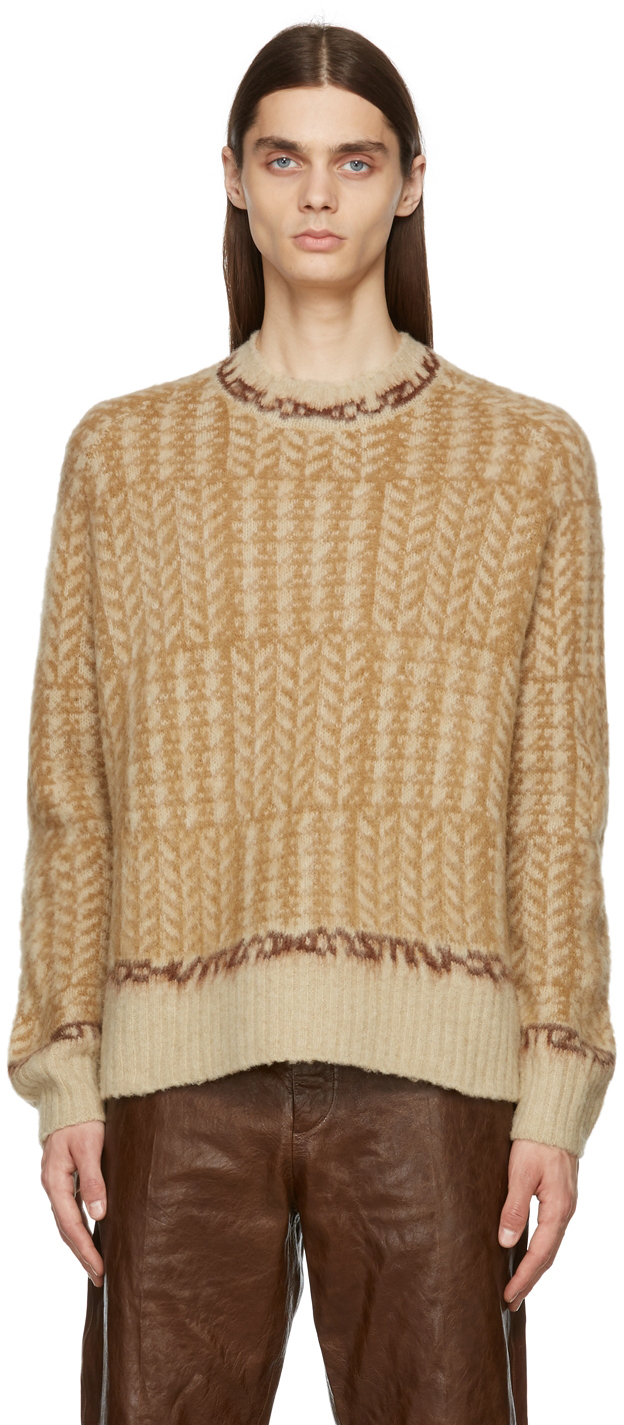 Acne Studios Beige & Brown Wool Sweater