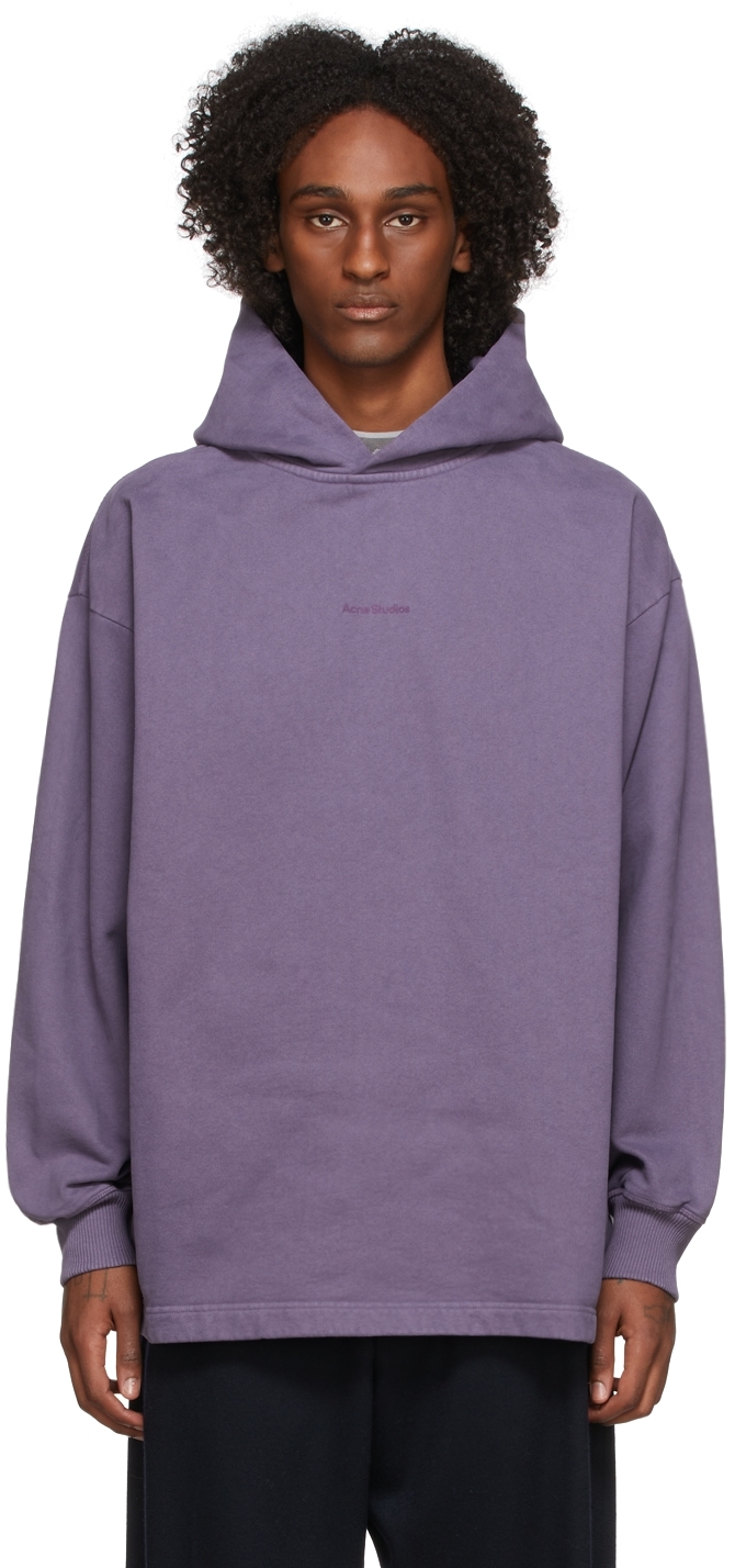 Purple Fleece Logo Hoodie by Acne Studios on Sale