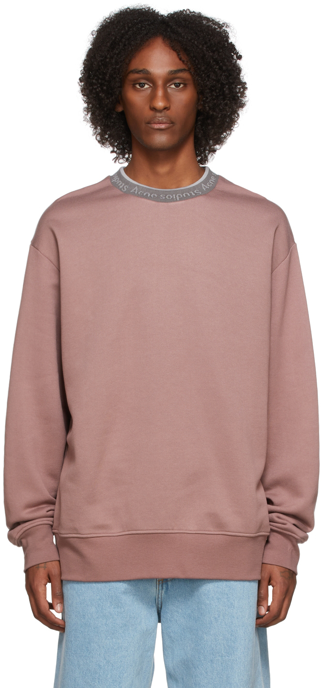 Acne Studios Pink Logo Collar Sweatshirt