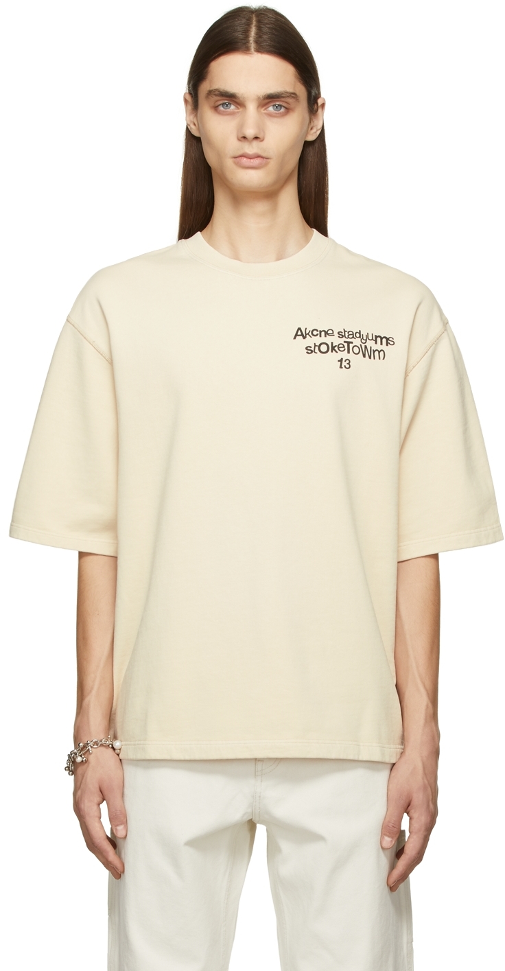 Acne Studios: Beige Short Sleeve T-Shirt | SSENSE