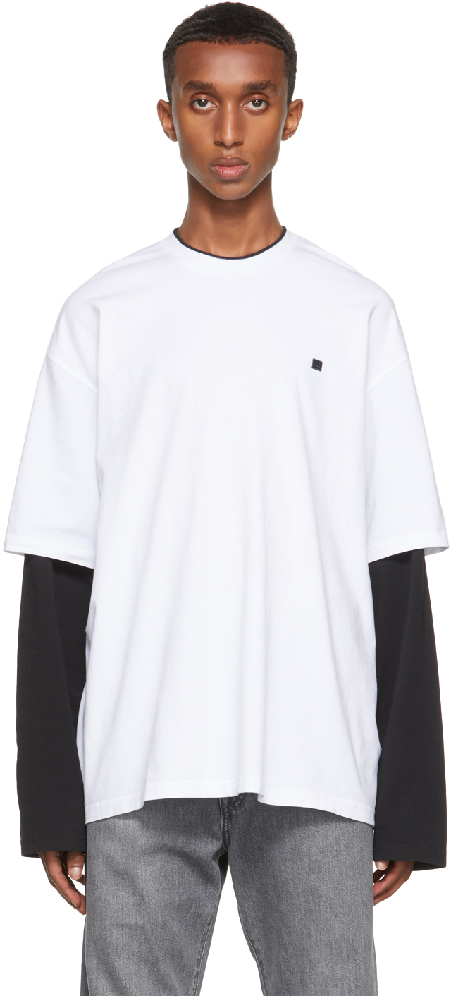 Ssense Uomo Abbigliamento Top e t-shirt Top White Big Heart Long Sleeve T-Shirt 