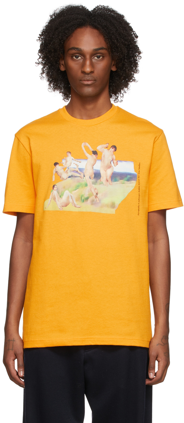 Acne Studios Orange Cotton High-Neck T-Shirt