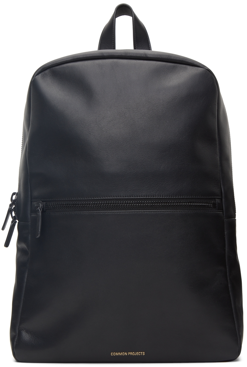 Common Projects: Black Leather Simple Backpack | SSENSE