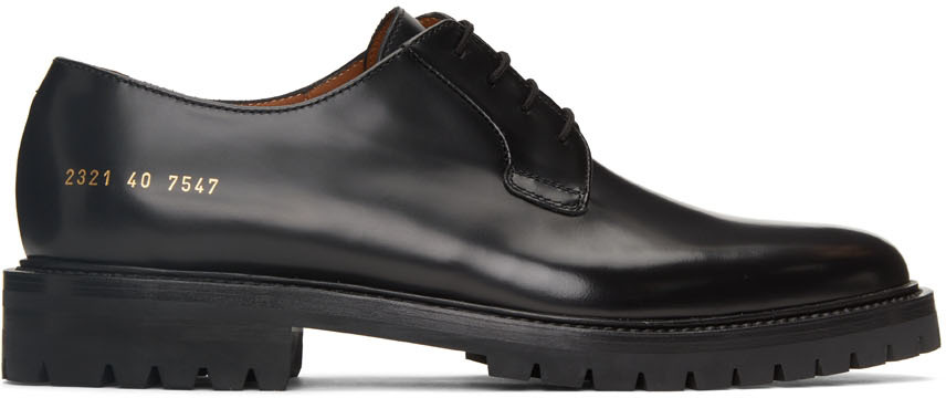 Common Projects Black Lug Sole Derbys 