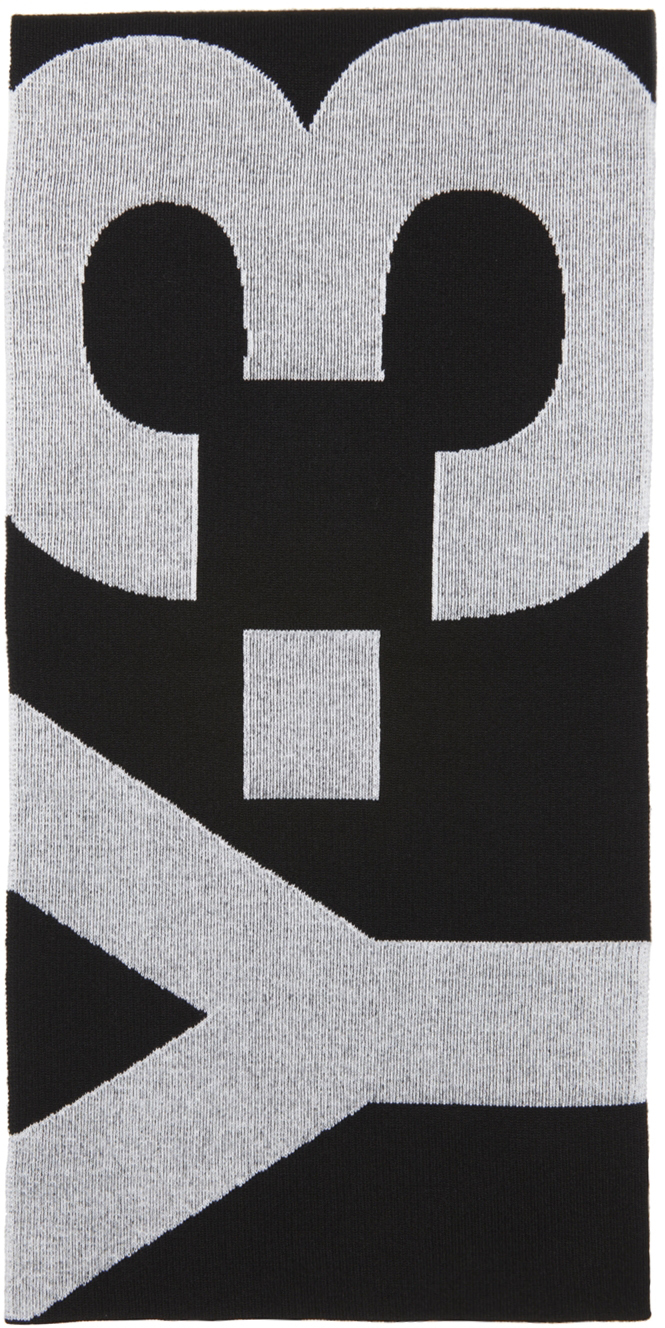 Y-3 Black & White Classic Logo Scarf