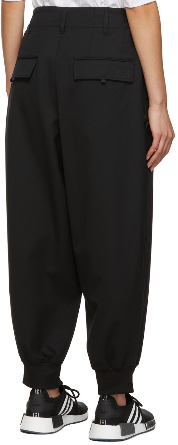 Y-3 Black Wool Classic Cuff Trousers | Smart Closet