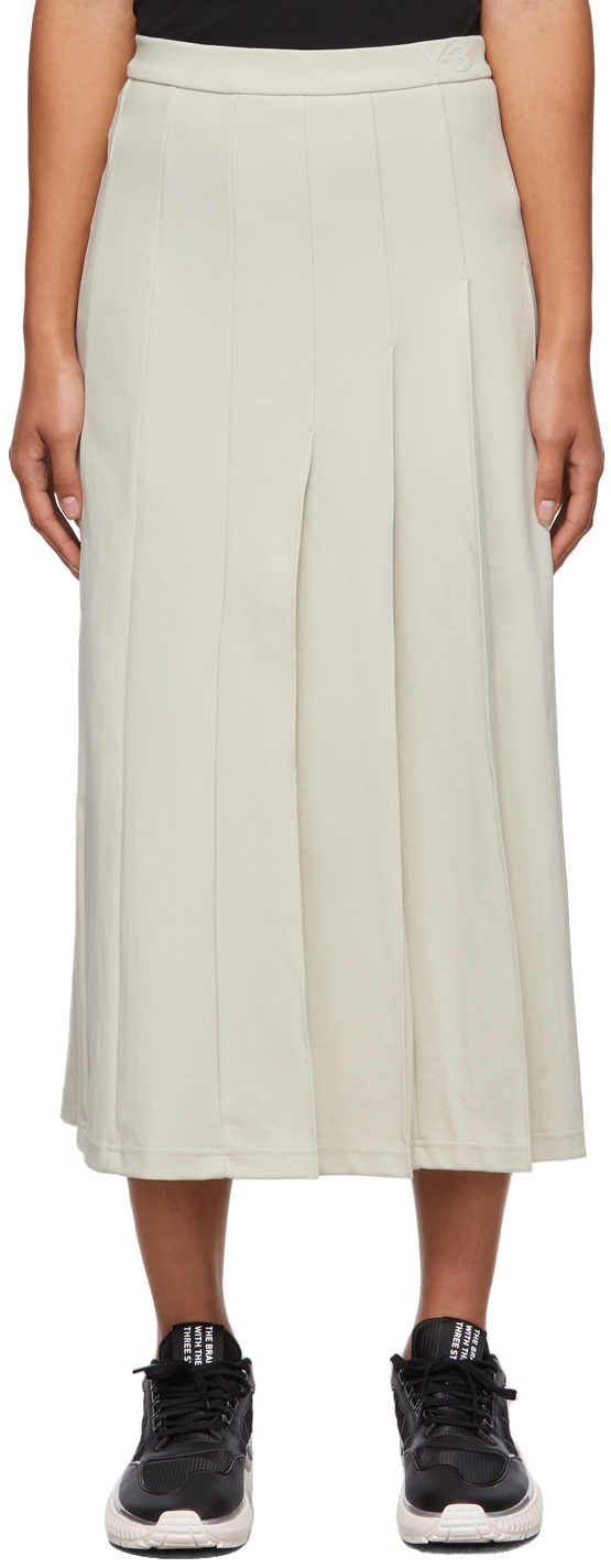 Y-3 Beige Classic Track Mid-Length Skirt