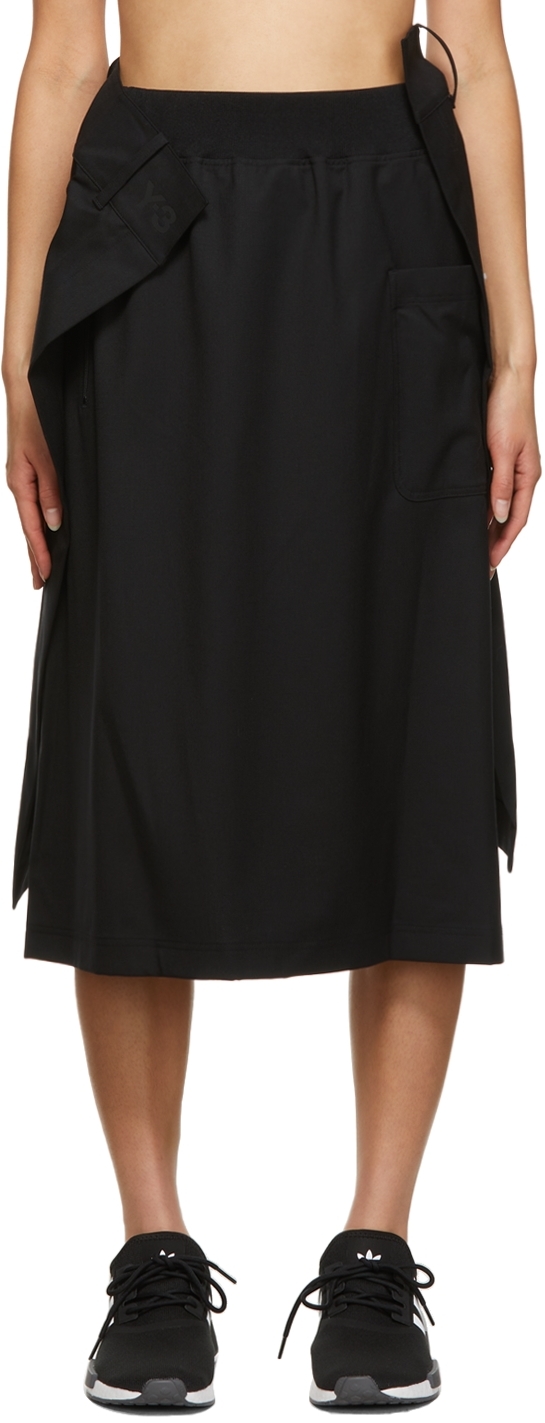 Y-3 Black Classic Refined Wool Skirt